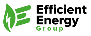 Official logo of Efficient Energy Group, featuring stylized green and blue elements symbolizing energy and sustainability, representing our commitment to providing rebates for energy-efficient hot water systems