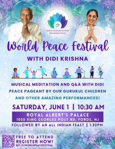 World Peace Festival on June 1 in New Jersey