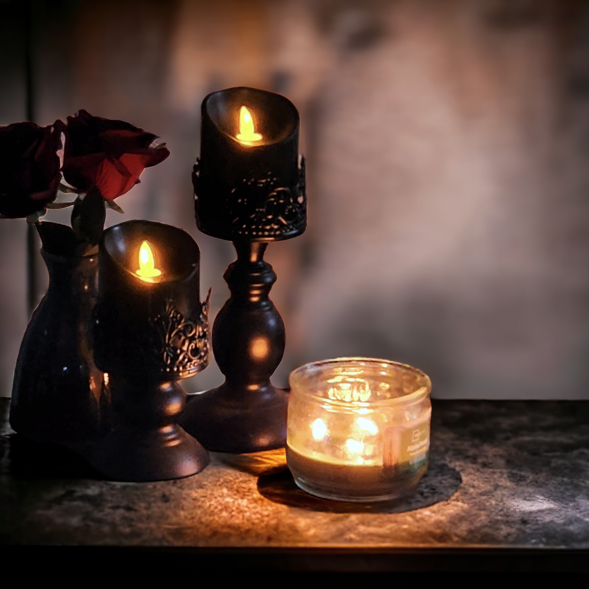 Black Flameless Candles