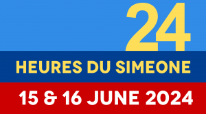 A logo for the 24 Heures du Simeone event celebrating the 24 Hours of Le Mans endurance race.