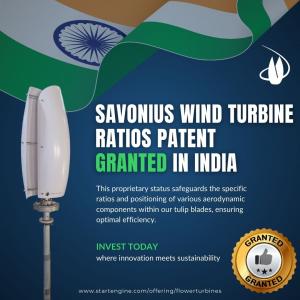 Flower Turbines Patent Granted in India