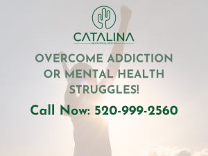 An image of a man with outstretched arms shows the concept that Catalina offers accredited mental health-only as well as addiction treatment programs.