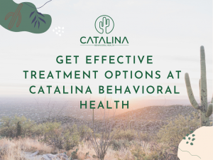 A concept pic with lettering shows that Catalina Behavioral provides evidence based services for drug and alcohol rehab in Tucson