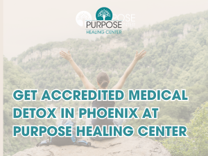 A woman overlooks a vista with arms outstretched in happiness to show the concept of Purpose provides JCAHO-accredited medical detox programs for the Phoenix Valley