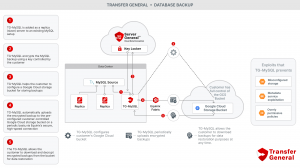 A diagram that depicts Transfer General system in the Secure Data Archival use-case
