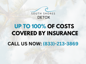 A palm tree backdrop shows the concept of South Shores accepts most major insurance for rehab types