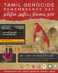Tamil Genocide Remembrance Day in Ottawa on May 18, 2024