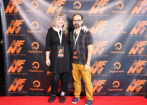 Image: Levi Wilson and Lisa Hammer on the carpet at New Faces New Voices premiere