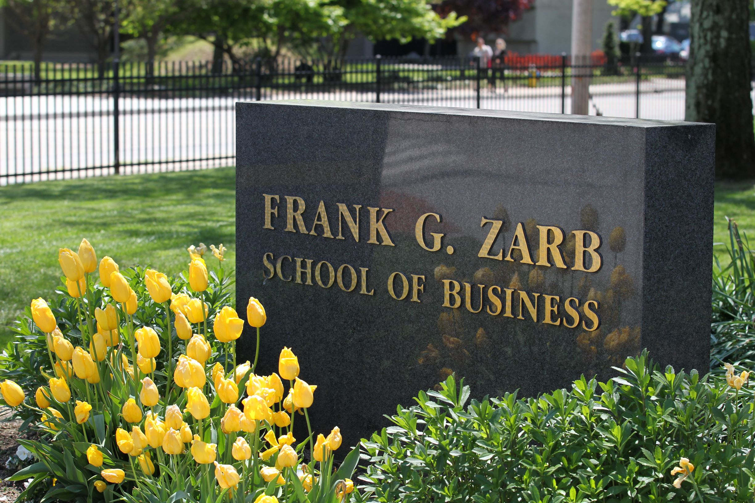 Outdoor sign for Frank G. Zarb School of Business