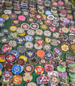 Casino gaming chips from all over the world can be seen in one place.