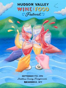 2024 Hudson Valley Wine & Food Festival Poster created by local artist Kaitlin Van Pelt