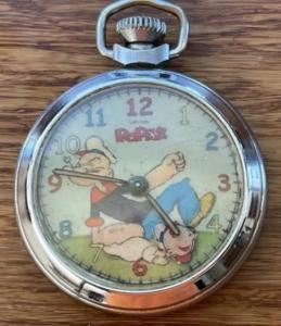 Popeye is enormously popular with collectors and SJ Auctioneers has featured many Popeye items in past sales. This working 1960 pocket watch has an estimate of $300-$750.