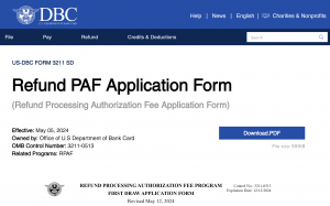 DBC Refund PAF - Online Form Overview