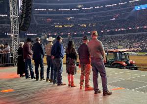 Geared to Give program recipients are recognized during a ceremony held during the PBR World Finals in Arlington, Texas.