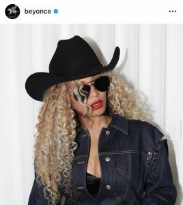 Big, voluminous hair is taking inspiration from the current Western-inspired aesthetic, as shown in Beyoncé's Cowgirl era