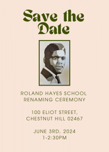 Roland Hayes School Renaming Celebration Poster