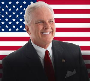 Robert J. Smith, MFA with American Flag Background
