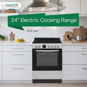 Equator 24" Electric Cooking Range 4 Ceramic Burner CONVECTION OVEN+AIR FRYER SS
