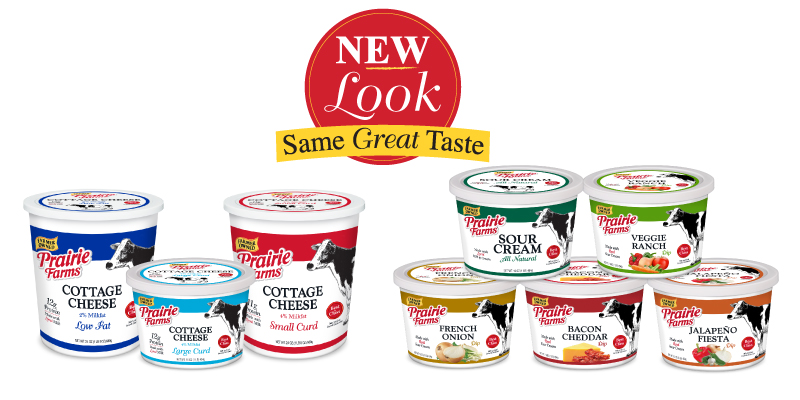 For the first time since 2009, Prairie Farms is rolling out new packaging for cottage cheese, sour cream, and  dips.