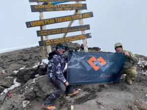 L to R: Warriors Heart Executive Director and U.S. Marine Corps Veteran Michael O’Dell and CEO/Founder Josh Lannon climbed Mount Kilimanjaro Summit.