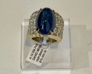 David Webb Sapphire and Diamond Ring