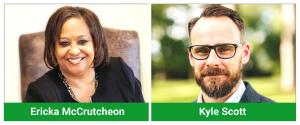 Run-off election candidates: Kyle Scott for HCAD At-Large Place 2 and Ericka McCrutcheon for HCAD At-Large Place 3. They provide taxpayers an objective voice in valuation appeals.