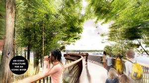 A rending of the curving deck of the Memphis Flyway that will open in 2026