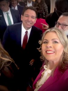 Florida Governor Ron Desantis Stops To Take Selfie With Christi Tasker