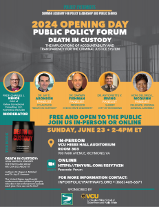 Four exceptional panelists will join moderator VCU Wilder School Professor Charles Kehoe at the Public Policy Forum.