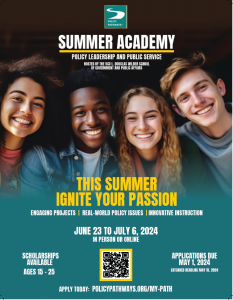 Policy Pathways 2024 Summer Academy flyer