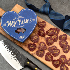 Manly Man Co.'s latest release of its Meathearts are a feast for the eyes and palate, now coming in even bigger heart shapes with more jerky in each bag for Father's Day!.