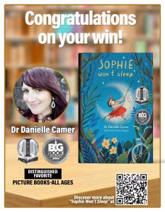 Dr. Danielle Camer to be recognized by the NYC Big Book Award and Independent Press Award this June for "Sophie Won't Sleep"