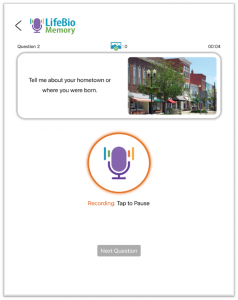 LifeBio Memory app with questions for oral histories