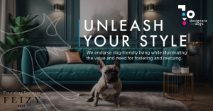 Dallas non-profit Designers For Dogs endorses dog-friendly living while illuminating the value and need for fostering and rescuing.