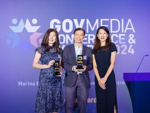 Activate Representatives on stage receiving two awards at the GovMedia Conference & Awards 2024