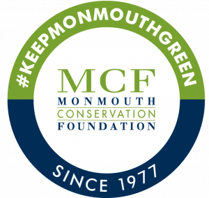 The logo is a circle half blue, half green with words in reverse type: Keep Monmouth Green, MCF and Monmouth Conservation Foundation