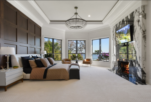 Bedroom with Lake View and Fireplace 570 Manor Road