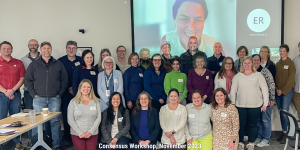A group photo of attendees at the Core Outcome Set Consensus Workshop