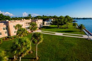 Two historic mansions sitting on Sarasota Bay.