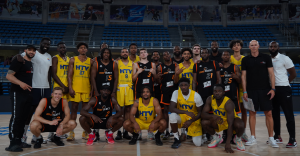 HoopTicket in France after a game against HTV, a french professional team