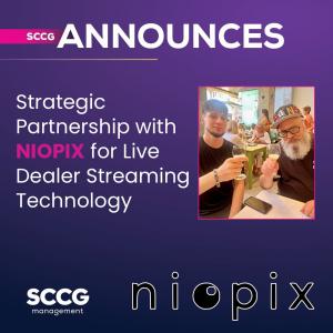 SCCG Management Announces Strategic Partnership with Niopix for Live Dealer Streaming Technology