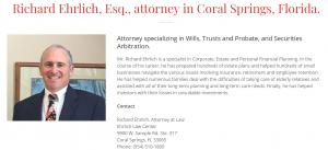 Richard Ehrlich Estate Planning Attorney in Florida Attorney Profile