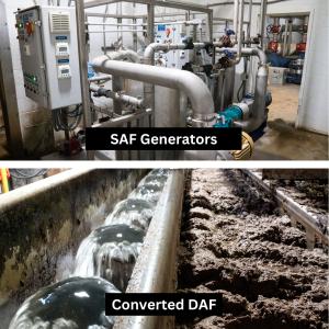 SAF® Generators produce aphrons which attach to and float particles out of water to be removed.