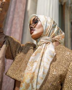 Buttonscarves, hijab, the crown series, runway model, top model, Halima Aden, Indonesia, Istanbul, modest attire, Vogue,