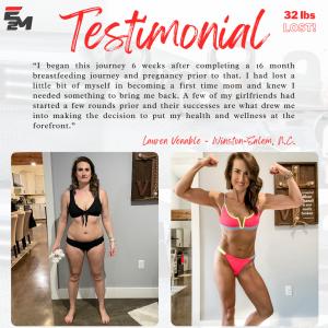 Lauren Venable, 31 years old, 32 pounds lost, E2M member since 2022
