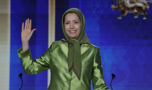 Maryam Rajavi hailed the Iranian people and the Iranian women’s struggle for freedom, stressing: “Your massive rally today in Berlin represents a continuation of the Iranian people’s triumph in the nationwide boycott of (Iran’s  Ali Khamenei’s) elections.
