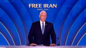 Mike Pence, " I urge you from the bottom of my heart, to keep working, keep fighting, never stop believing in a free Iran, and never doubt that the freedom-loving American people are with you and support your dream of a secular, democratic Iranian Republic."