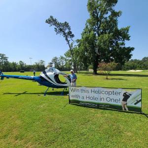 Hole in one prize helicopter winner from Baron NDT