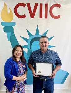 CVIIC naturalization client and staff member Norma Trinidad-Diaz