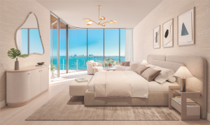 Solana Bay bedroom overlooking the Miami Shoreline